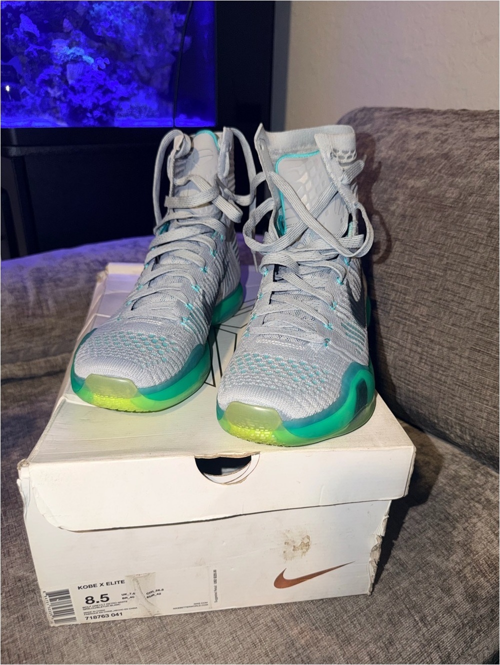 Nike Kobe X Elite Wolf Grey Light Retro High Top Basketball Shoes Men’s 8.5